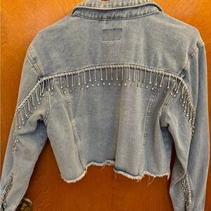 Rhinestone detail denim jacket size small